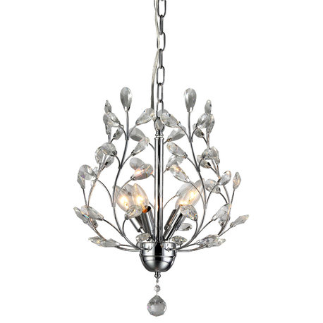 Marie 4-Light 13" Crystal Chandelier, Chrome