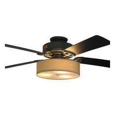 Shop Hampton Bay Altura Ceiling Fan Light Kit 68069 Products on Houzz - ST Lighting, LLC - Linen Drum Shade Light Kit for Ceiling Fans, Cognac,