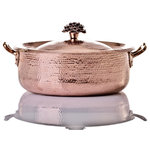 Amoretti Brothers - Copper 7.8 qt Casserole With "Flower" Lid, Tin Lining - As beautiful as it is practical, this copper casserole is shaped by hand, then treated to a double layer of tin on the interior, so it's safe to use with any cooktop or oven. Fitted with bronze handles, this is artisanal cookware of the highest order