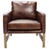 Brown & Bronze Aged Leather Club Chair