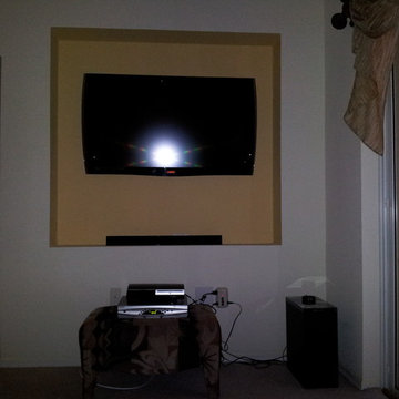 Returning client, First came the TV, 2nd implementing the media shelf