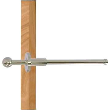 Traditional Retractable Pullout Garment Rod, Polished Nickel