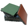 Rubber-Cal Eco-Safety Interlocking Tiles, 2.5", Green, 2 Pack