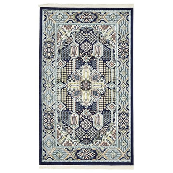 Traditional Kelayeh 3'x5' Rectangle Hues of Blues Area Rug