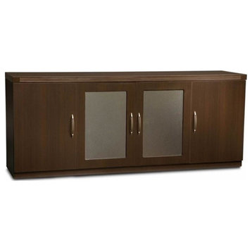 Pemberly Row Modern / Contemporary Low Wall Storage Cabinet in Mocha
