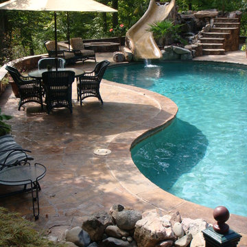 Stone Pool with Water Slide