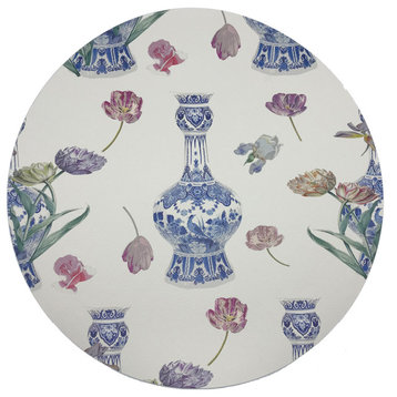 Royal Delft Purissima 16" Round Pebble Placemats, Set of 4
