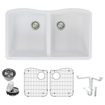 Aversa Granite 32" Kitchen Sink Kit, White