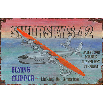 Vintage Sikorsky Plane Sign, No_20x32 in
