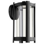 Quorum - Quorum 709-14-69 Solu - 14 Inch 8W 1 LED Outdoor Wall Lantern - The Solu outdoor wall sconce is presented in a strSolu 14 Inch 8W 1 LE Noir Clear Glass *UL: Suitable for wet locations Energy Star Qualified: n/a ADA Certified: n/a  *Number of Lights: 1-*Wattage:8w LED Array bulb(s) *Bulb Included:No *Bulb Type:LED Array *Finish Type:Noir