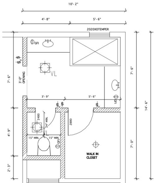 small 3 4 bathroom layout