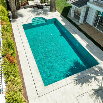 Piazza Cyan & Beige Stone Porcelain Tiles- Cesme,Izmir Villa