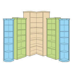 Giuseppa Corner Bookcase Wall Unit System - Bookcases