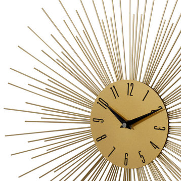 Contemporary Gold Metal Wall Clock 63616