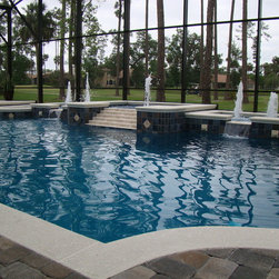 Freeform Geometric Pool with 3 Spas - Products