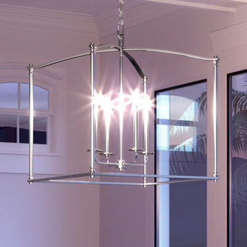 Luxury Contemporary Chandelier, Brushed Nickel, UHP3830