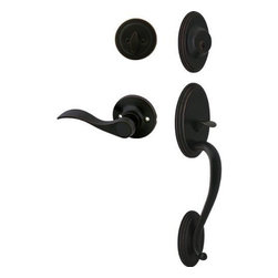 Cosmas - Cosmas 300 Series Oil Rubbed Bronze Handleset With 80 Series Lever, Right-Hand - Door Entry Sets