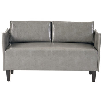 Nile Modern Faux Leather Upholstered Loveseat