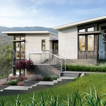 Modern Weekend House Side View of 3d exterior rendering services by Architectura