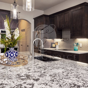 Traditional Rich Brown Kitchen