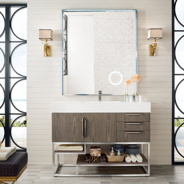 James Martin Columbia 48"" Single Bathroom Vanity Cabinet in Ash Gray and Brushe