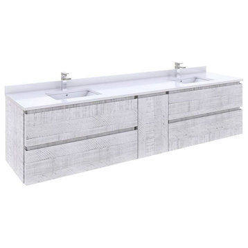 Fresca FCB31-361236 Formosa 82" Double Wall Mounted Wood Vanity - Rustic White