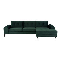 Nuevo - Emerald Green / Right Hand / Black - Sectional Sofas