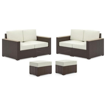 Homestyles Palm Springs 4 Piece Loveseat and Ottoman Set