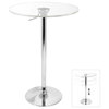 Lumisource Adjustable Bar Table, Clear Acrylic and Chrome