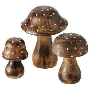 Dotted Top Mushrooms, Set of 3