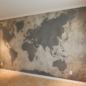 Aged Map Mural