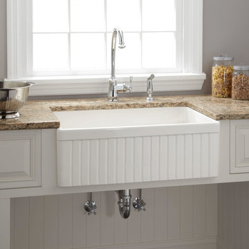 30" Baldwin Fireclay Farmhouse Sink - Fluted Front