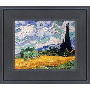 La Pastiche Wheat Field with Cypresses with Gallery Black, 12" x 14"
