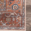 Ehtel Medallion Fringe Traditional Area Rug, Rust, 5'x7'9"