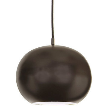 One Light Large Catamount Pendant With White Inside, Oil Rubbed Bronze