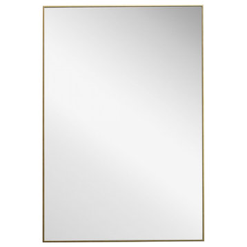 Gold Rectangular Wall Mirror, Bathroom Mirror, 21 X 31