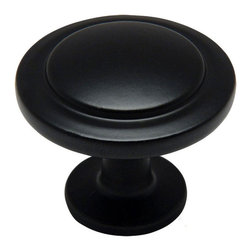 Cosmas - Cabinet Knob, 1-1/4" Diameter, Flat Black, Set of 10 - Cabinet And Drawer Knobs