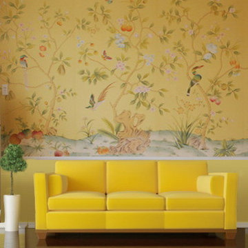 Hand painted wallpaper showroom