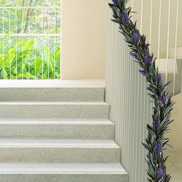 Serene Spaces Living Artificial Lavender Garland with Waxy Green Leaves