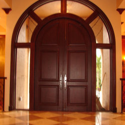 Mahogany Arched Impact Doors - Front Doors