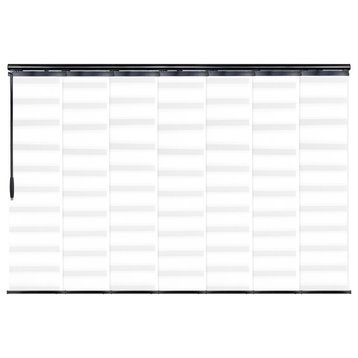 Blanched White 7-Panel Track Extendable Vertical Blinds 110-153"W