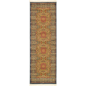 Unique Loom Blue Lincoln Palace 2' 0 x 6' 0 Runner Rug