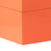 Benzara BM285589 14, 11" 2-Piece Set Boxes, Geometric Metal Accents, Orange
