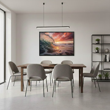 Crimson Coastline Contemporary Wall Art