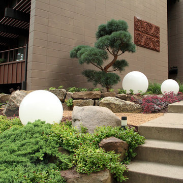 Rustic Mid Century Rock Garden