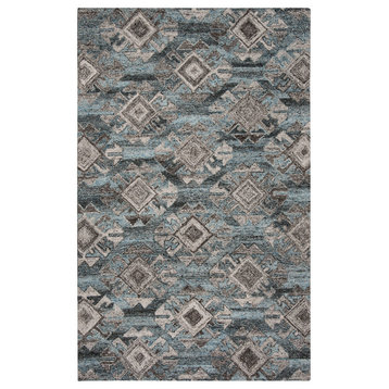 Safavieh Abstract Collection, ABT613 Rug, Grey/Black, 4'x6'