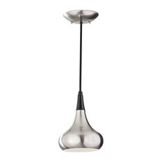1-Light Mini Pendant, Brushed Steel