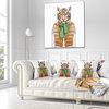 Tiger in Vest and Sweater Contemporary Animal Throw Pillow, 16"x16"
