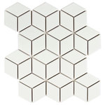 SomerTile - SomerTile Victorian Rhombus Porcelain Mosaic Floor and Wall Tile, Matte White - Bring a modern, geometric look to your home with the SomerTile Victorian Rhombus Matte White 10-1/2 in. x 12-1/8 in. x 5 mm Porcelain Mosaic Tile. The diamond-shaped chips have a matte white glaze and smooth, flat surface that offer a contemporary look for any installation. The unique shape of these tiles allows you to create endless layouts and designs when mixed and matched with the other color options. The durable porcelain is impervious and can work in your bathroom, kitchen or even as a border for your pool or spa.