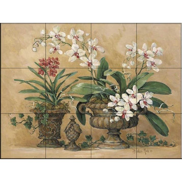 Tile Mural, An Orchid Renaissance by Barbara Mock